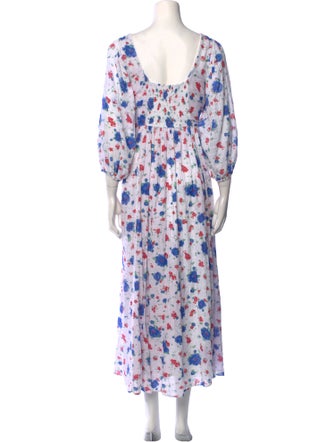 LoveShackFancy Floral Print Long Dress