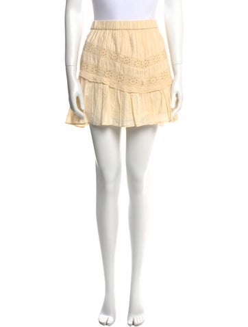 LoveShackFancy Skirts Eyelet Trim Mini Skirt M