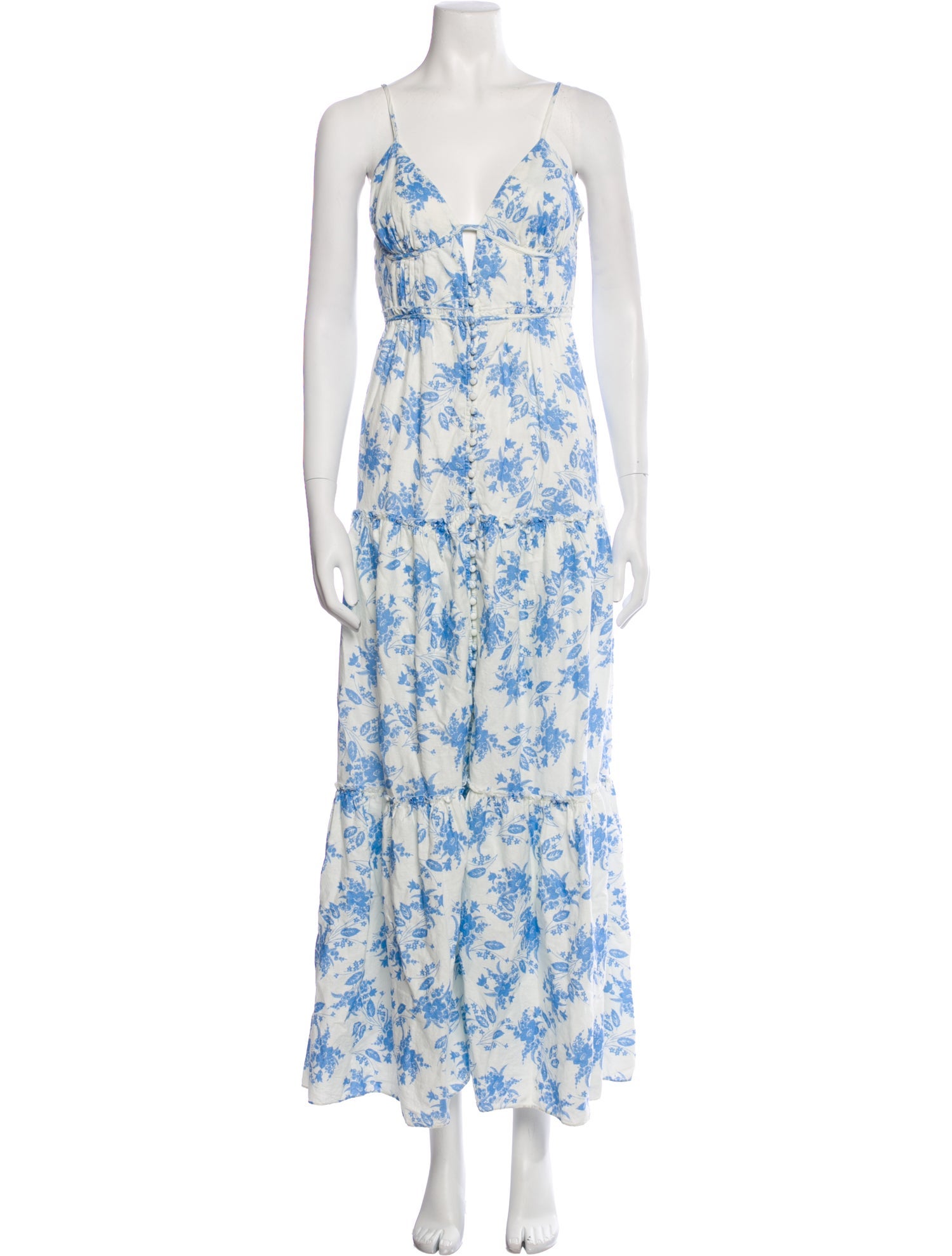 LoveShackFancy Floral Print Long Dress