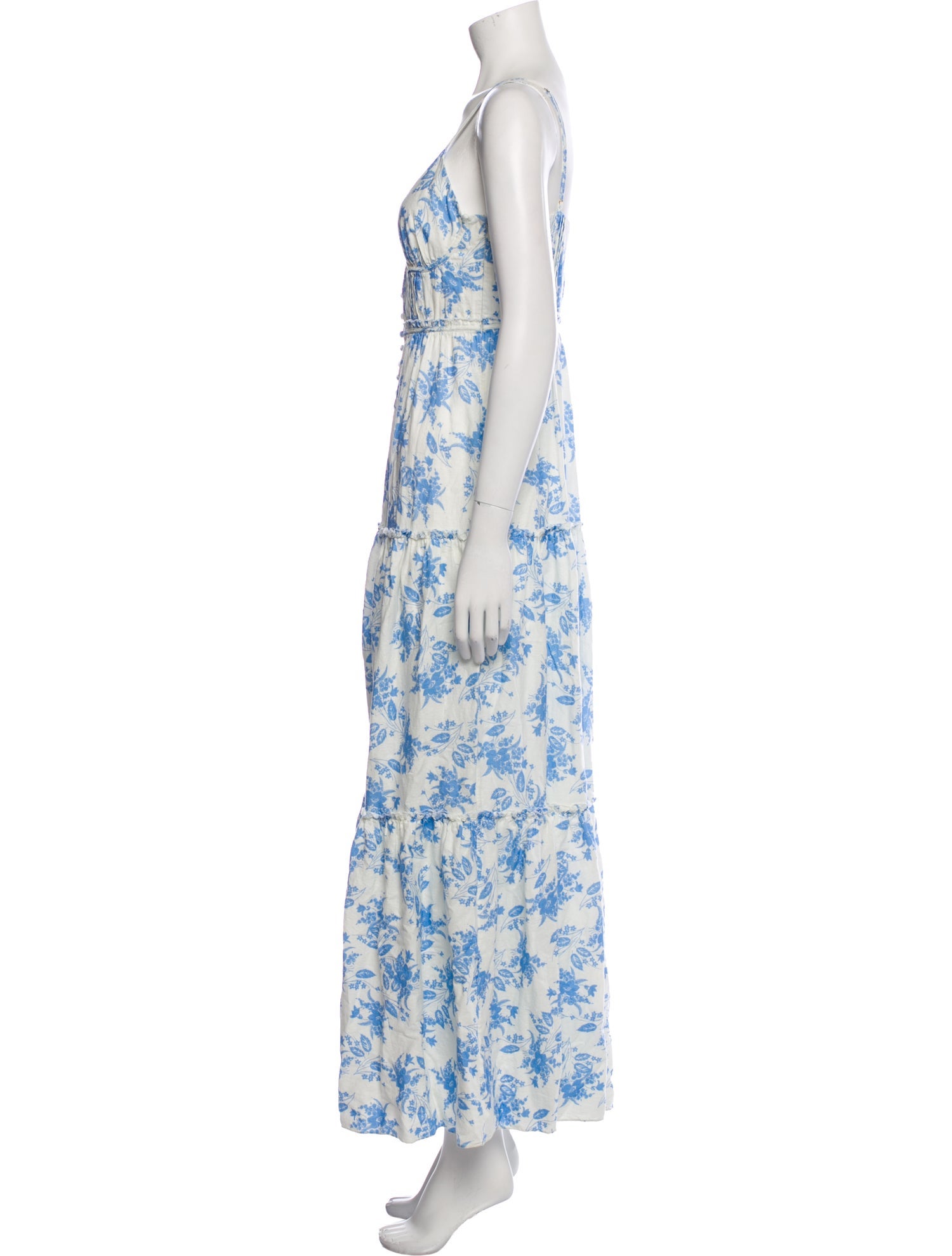 LoveShackFancy Floral Print Long Dress