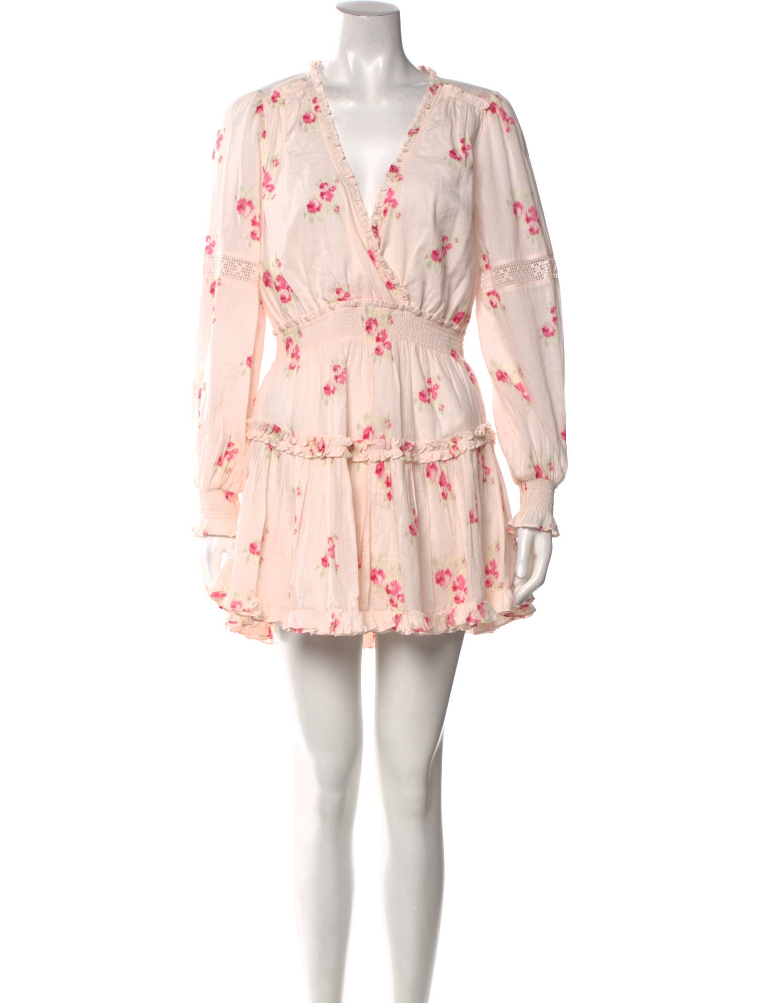 LoveShackFancy Floral Print Mini Dress