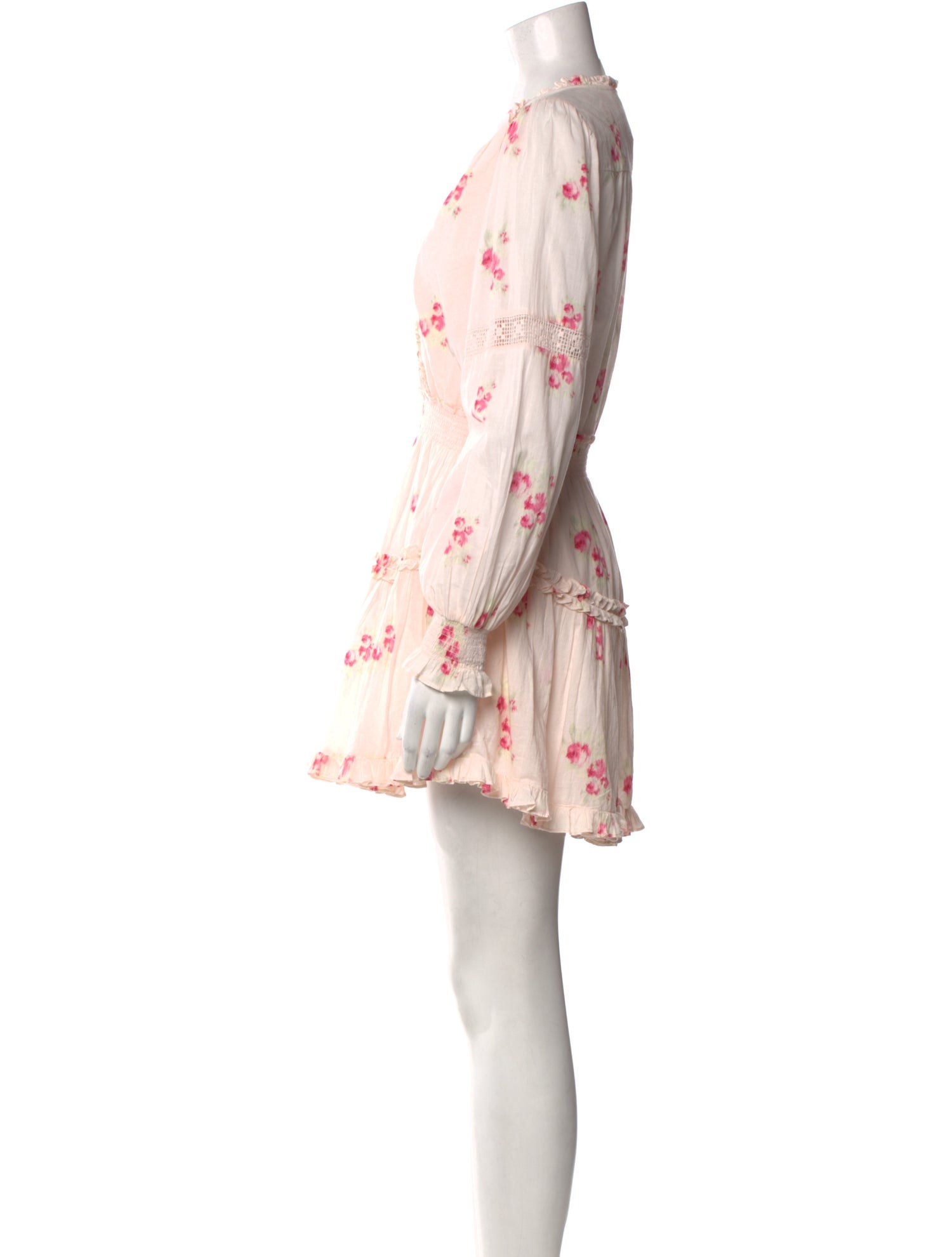 LoveShackFancy Floral Print Mini Dress