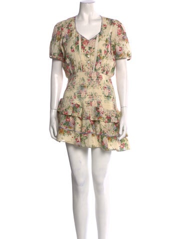 LoveShackFancy Dresses Floral Print Mini Dress M