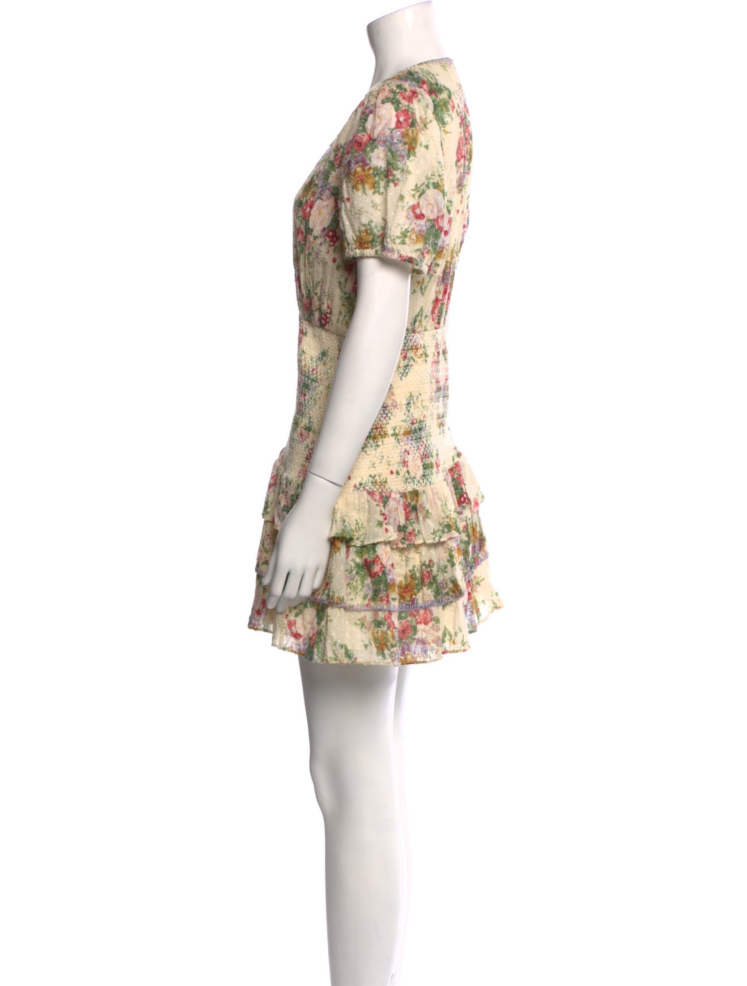 LoveShackFancy Floral Print Mini Dress