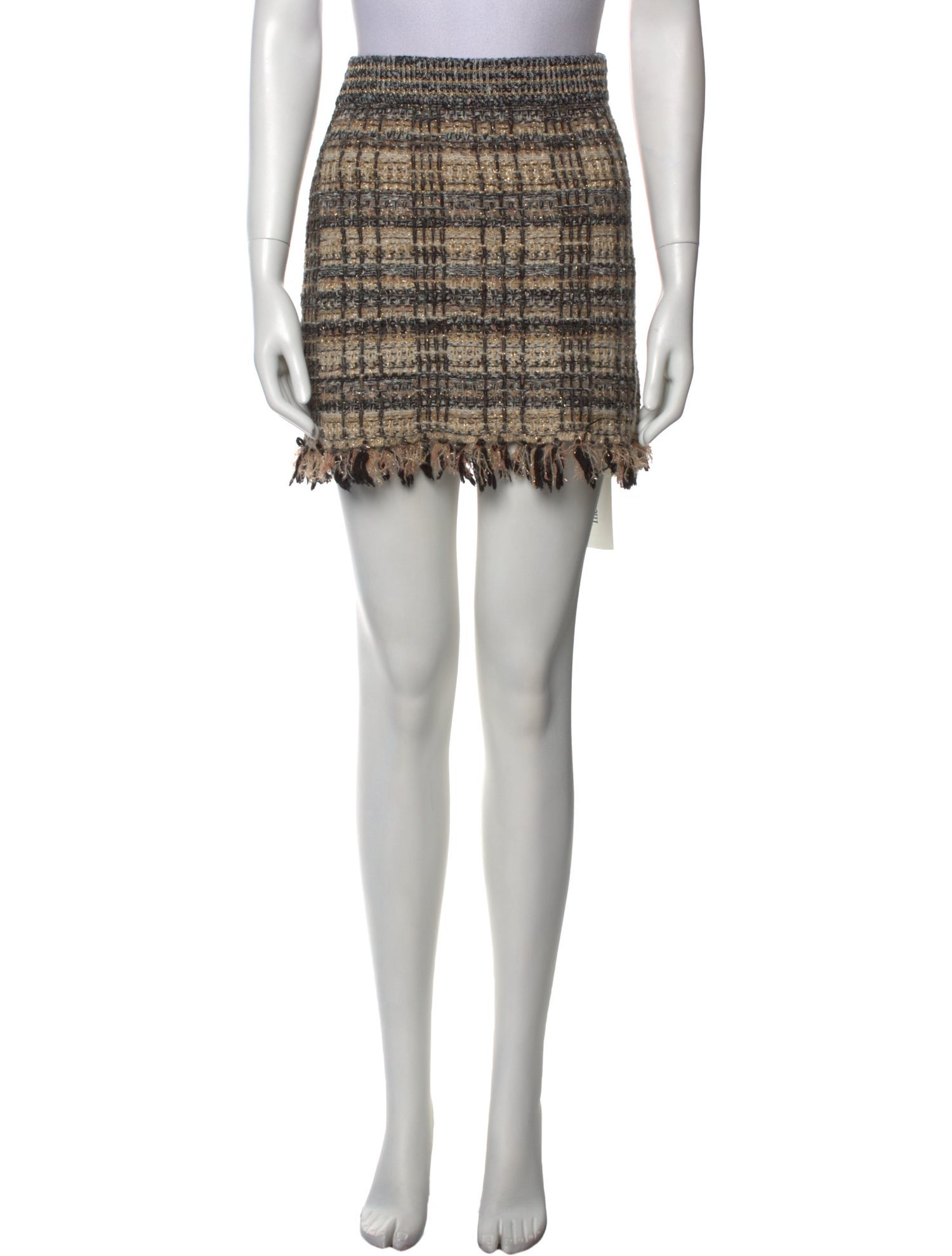 LoveShackFancy Tweed Pattern Mini Skirt