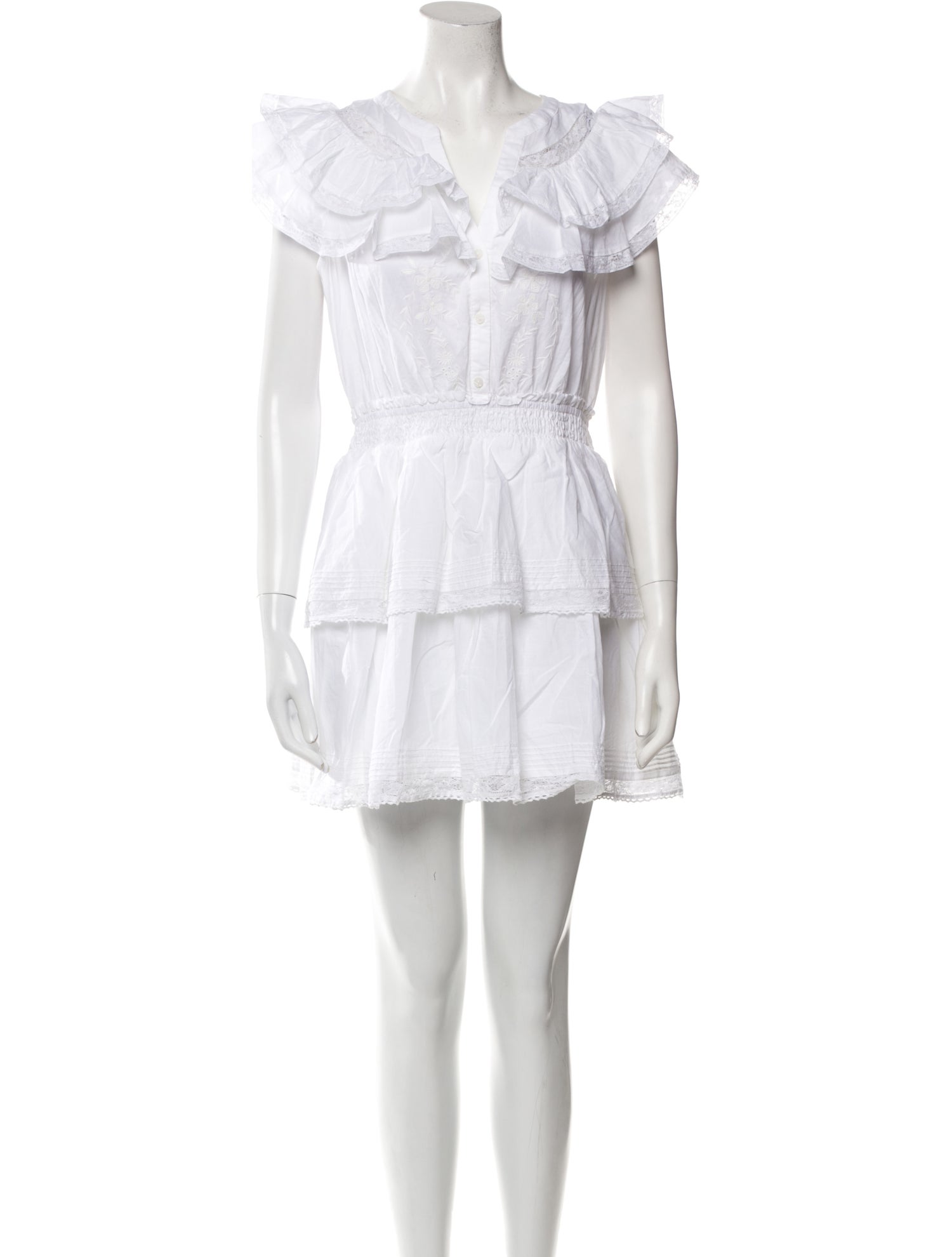 LoveShackFancy V-Neck Mini Dress w/ Tags