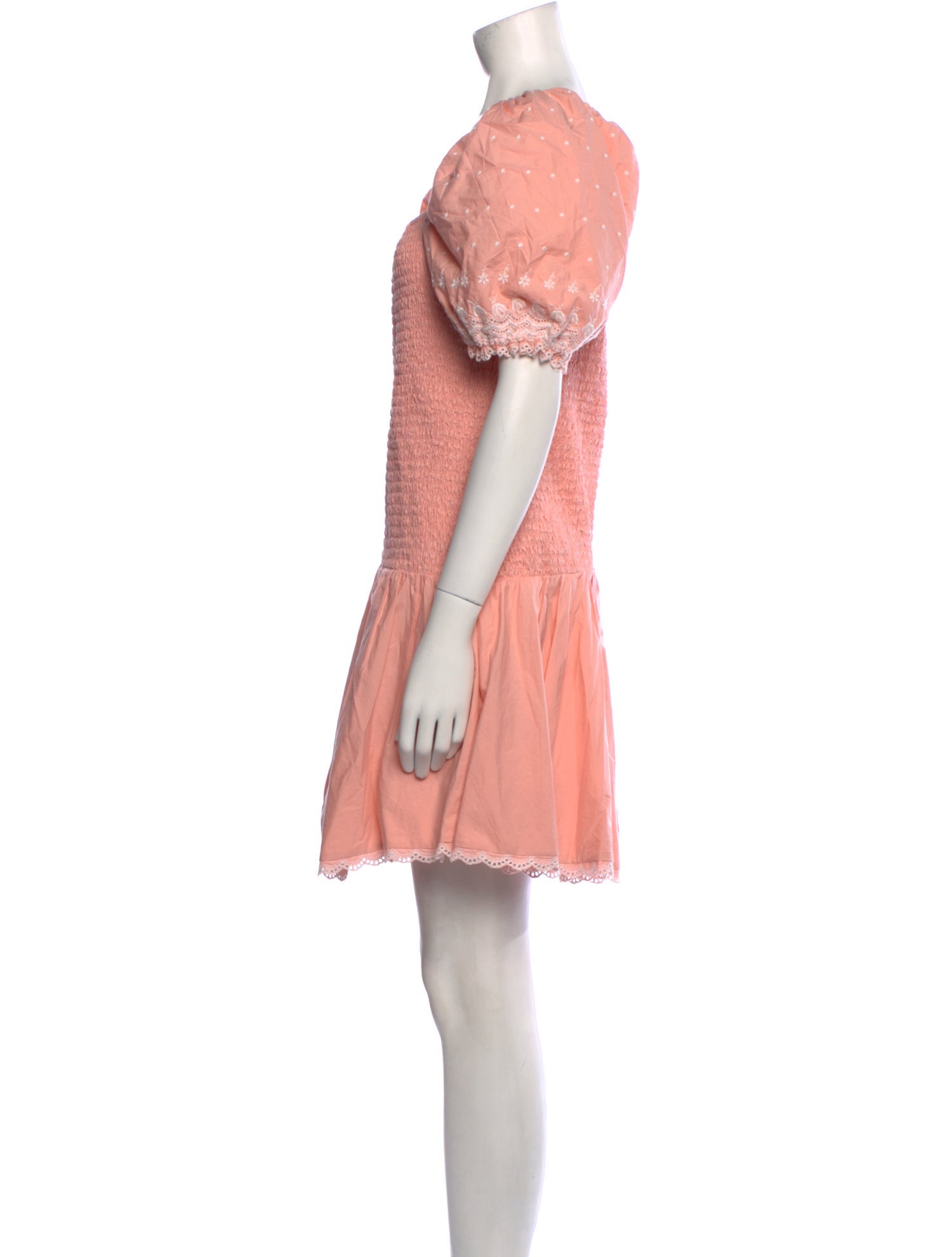 LoveShackFancy Square Neckline Mini Dress