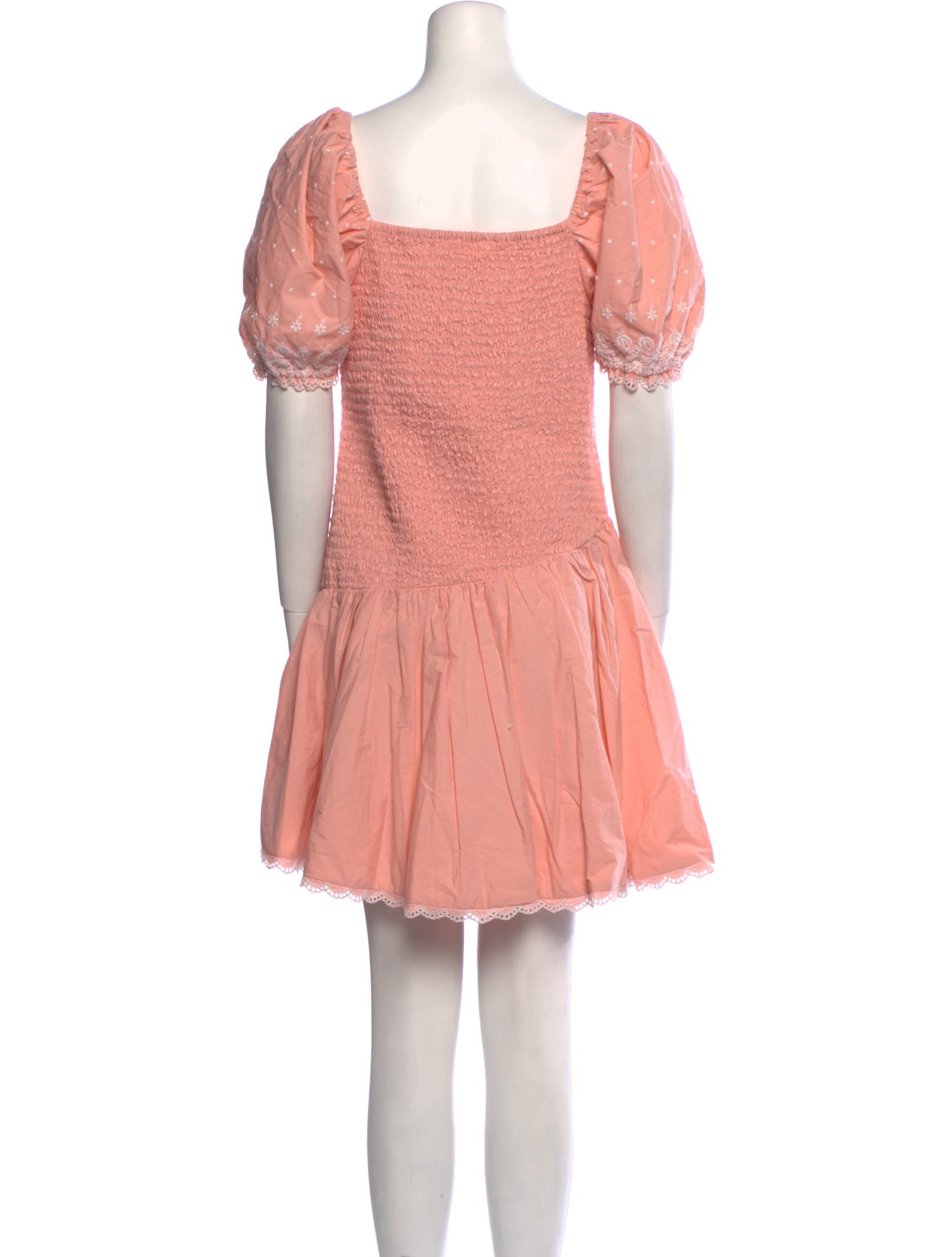 LoveShackFancy Square Neckline Mini Dress