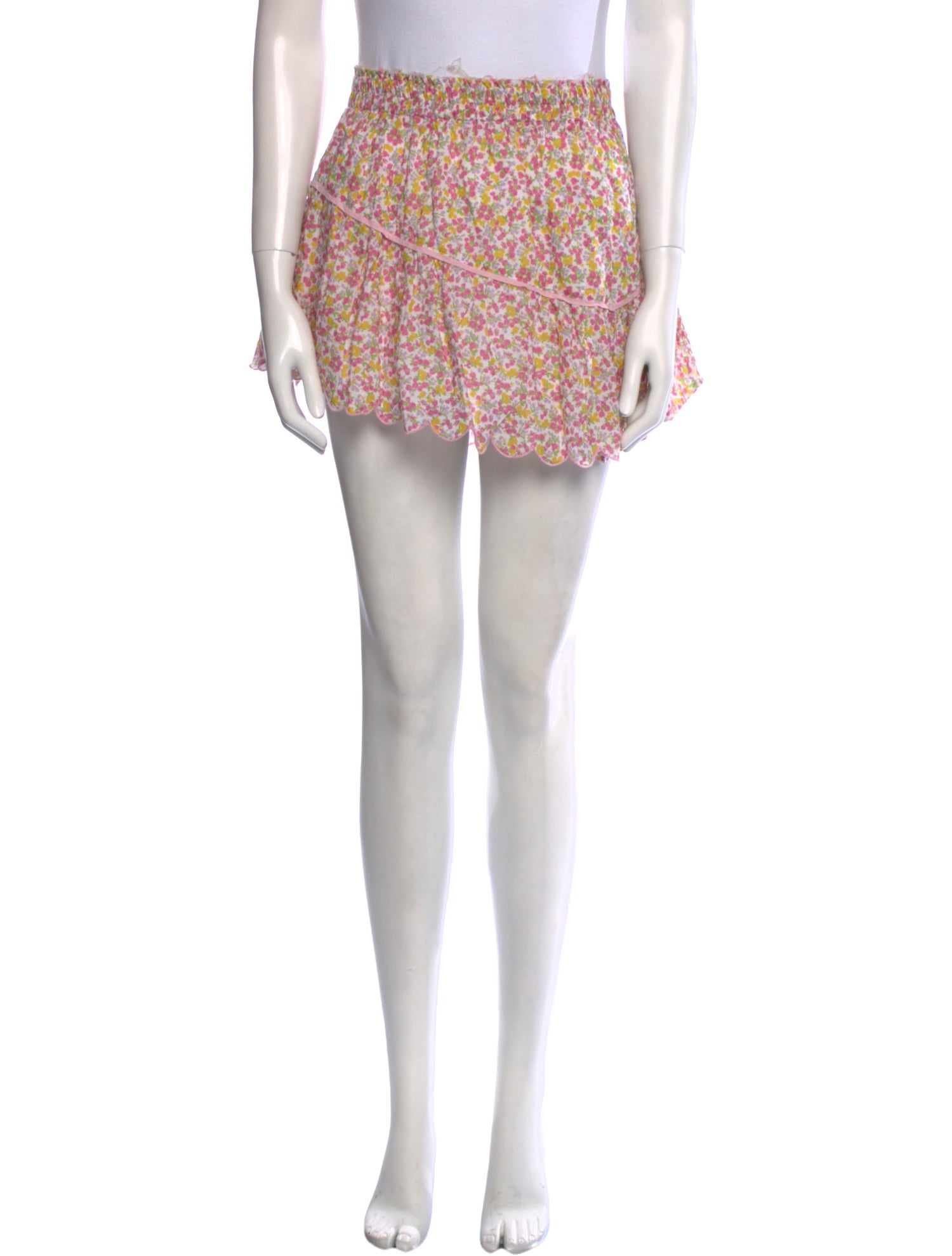 LoveShackFancy Floral Print Mini Skirt