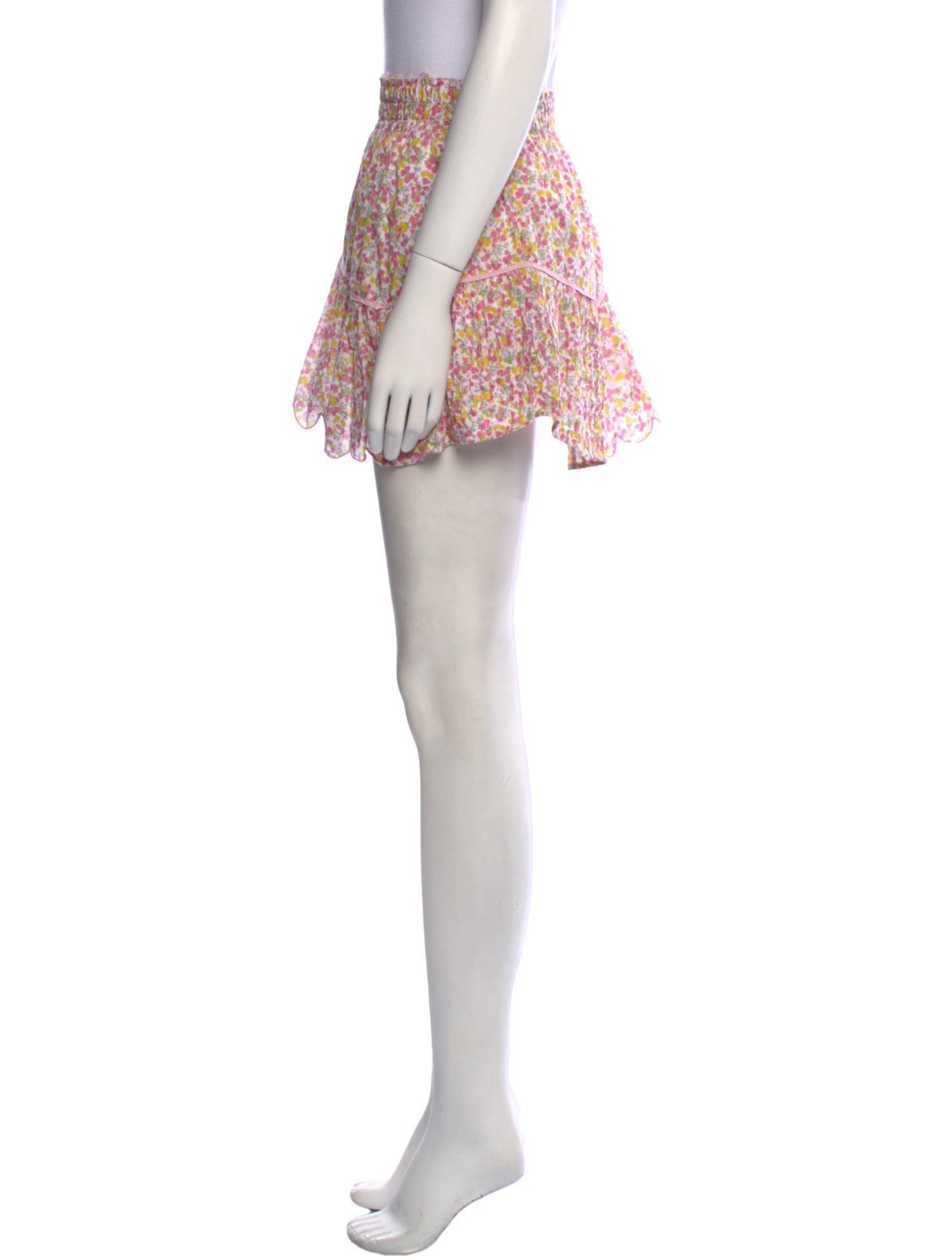 LoveShackFancy Floral Print Mini Skirt