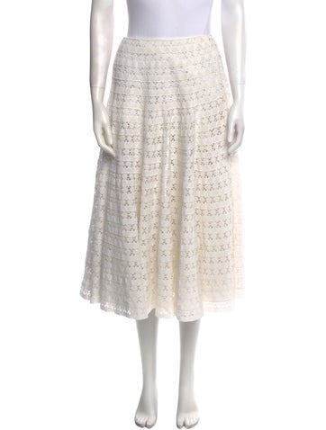 LoveShackFancy Skirts Lace Pattern Midi Length Skirt XL