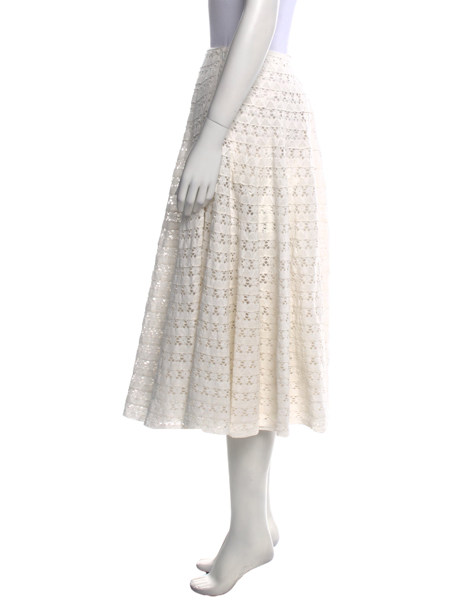 LoveShackFancy Lace Pattern Midi Length Skirt