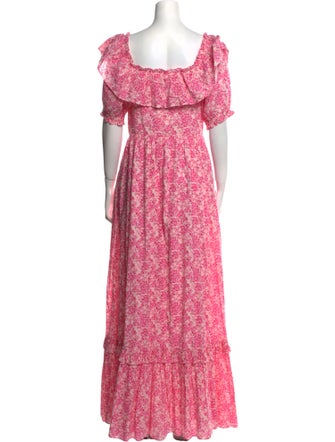 LoveShackFancy Floral Print Long Dress