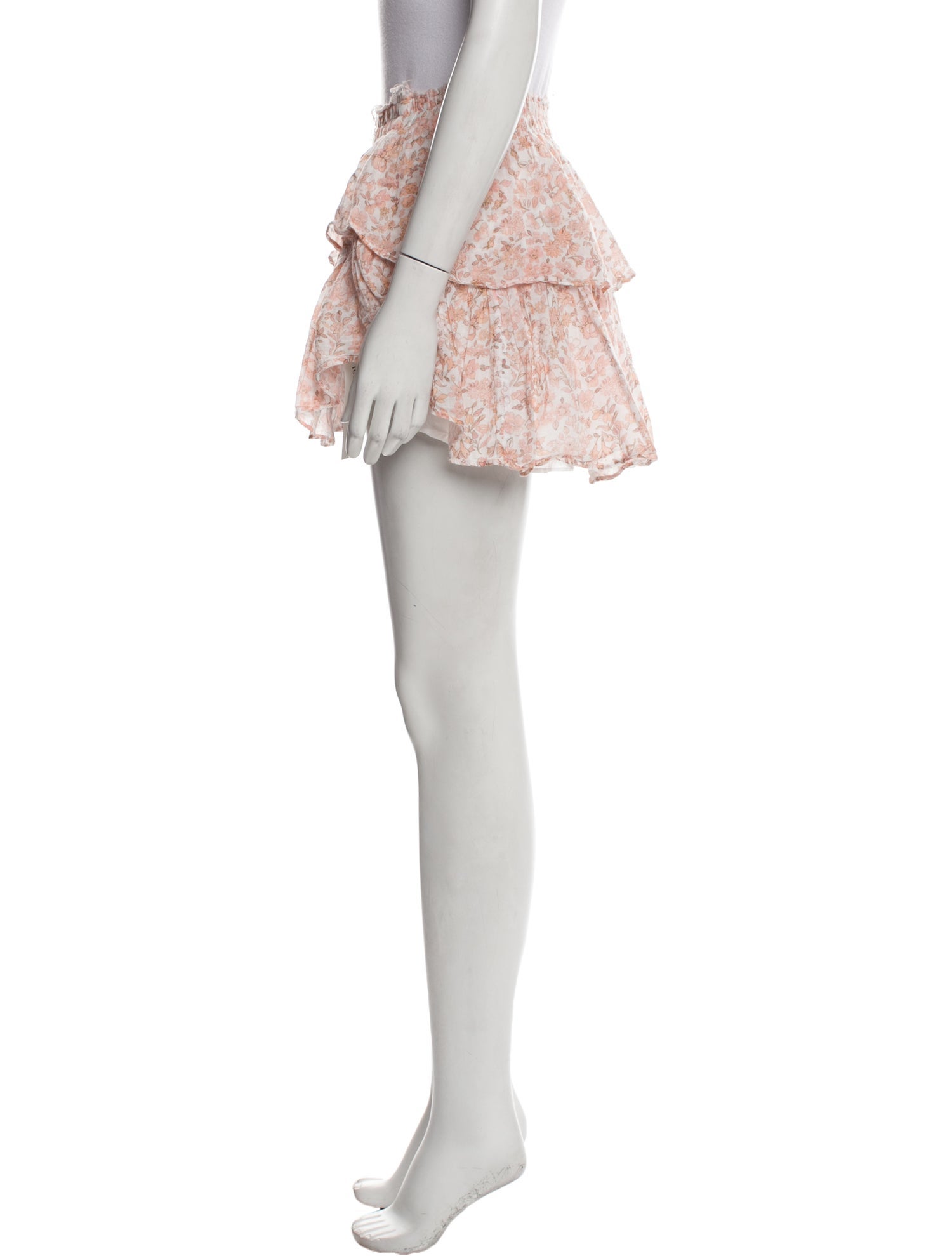 LoveShackFancy Floral Print Mini Skirt