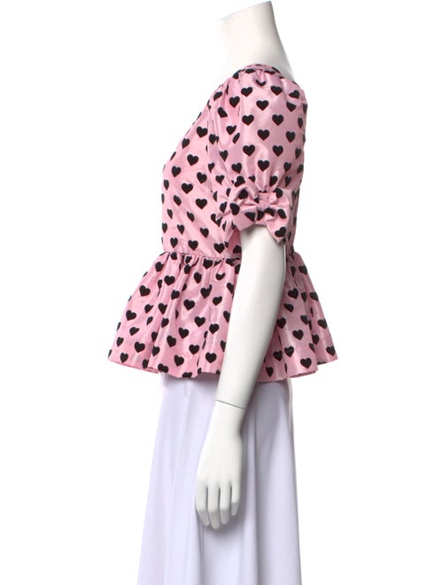 LoveShackFancy Polka Dot Print Scoop Neck Top