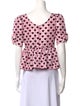 LoveShackFancy Polka Dot Print Scoop Neck Top