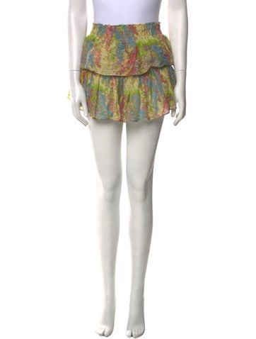 LoveShackFancy Skirts Floral Print Mini Skirt XS