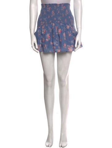 LoveShackFancy Skirts Floral Print Mini Skirt M
