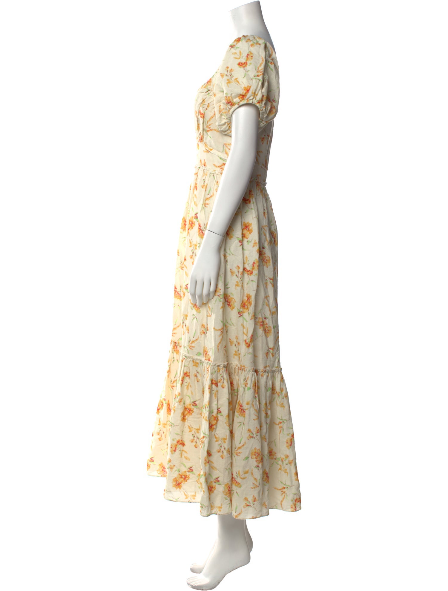 LoveShackFancy Floral Print Long Dress