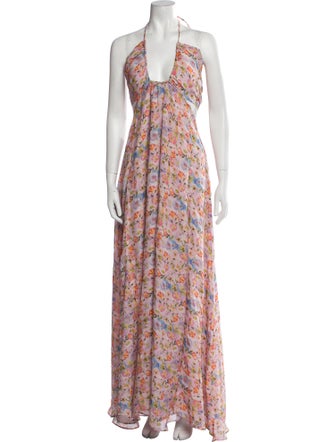 LoveShackFancy Floral Print Long Dress