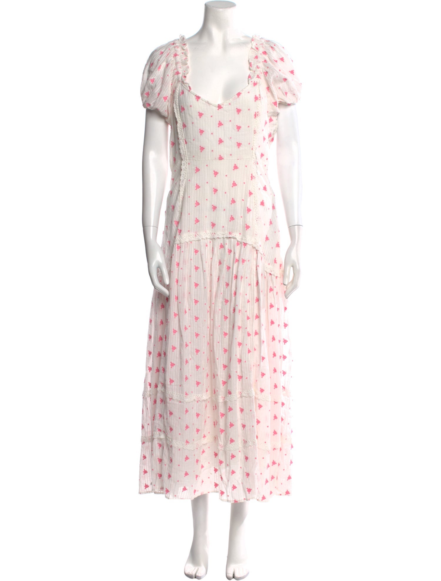 LoveShackFancy Floral Print Long Dress