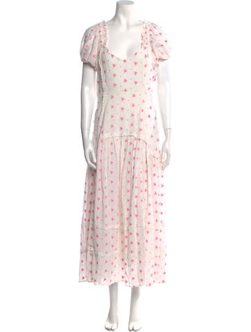 LoveShackFancy Dresses Floral Print Long Dress XL