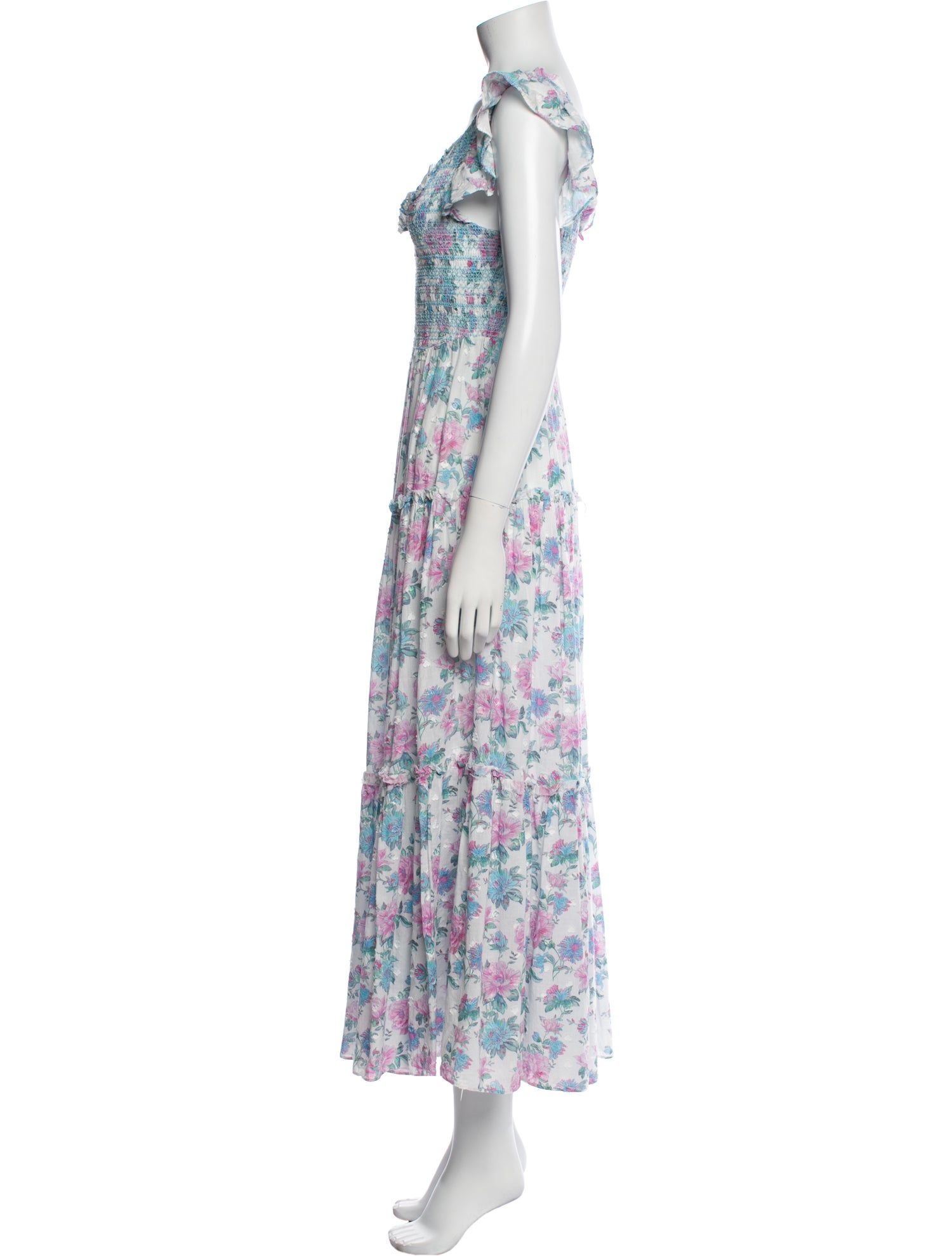 LoveShackFancy Floral Print Long Dress