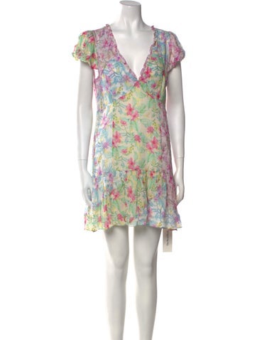 LoveShackFancy Dresses Floral Print Mini Dress M