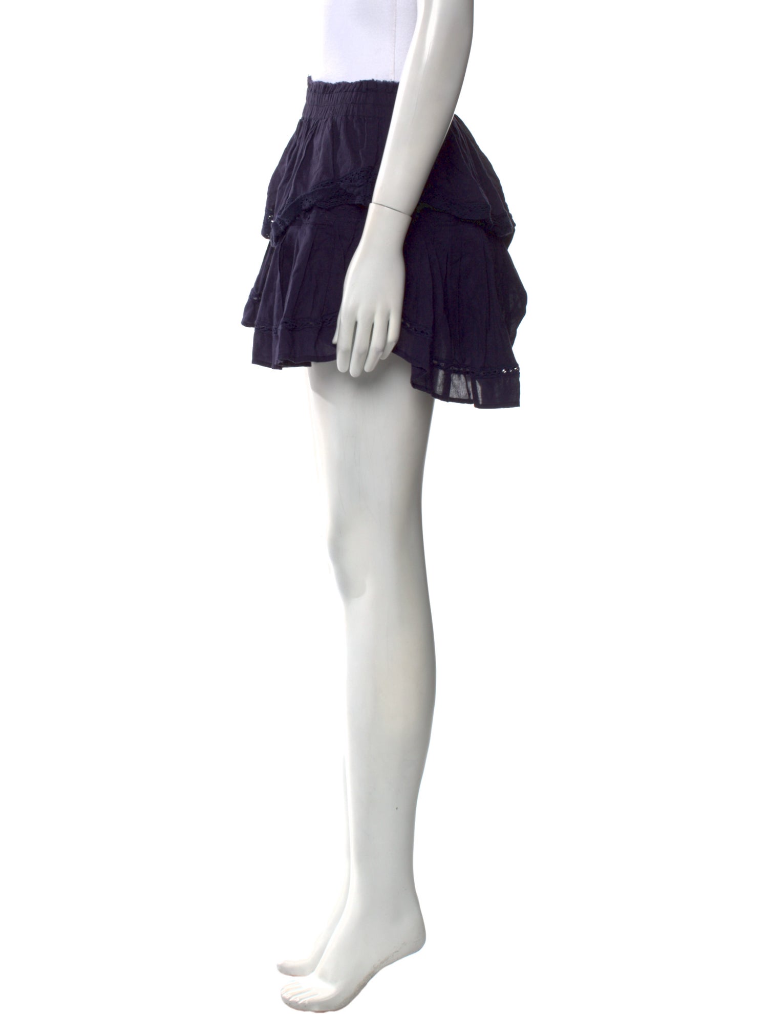 LoveShackFancy Ruffle Embellishment Mini Skirt