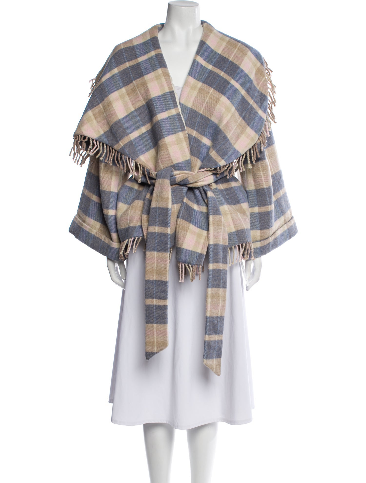 LoveShackFancy Plaid Print Coat w/ Tags