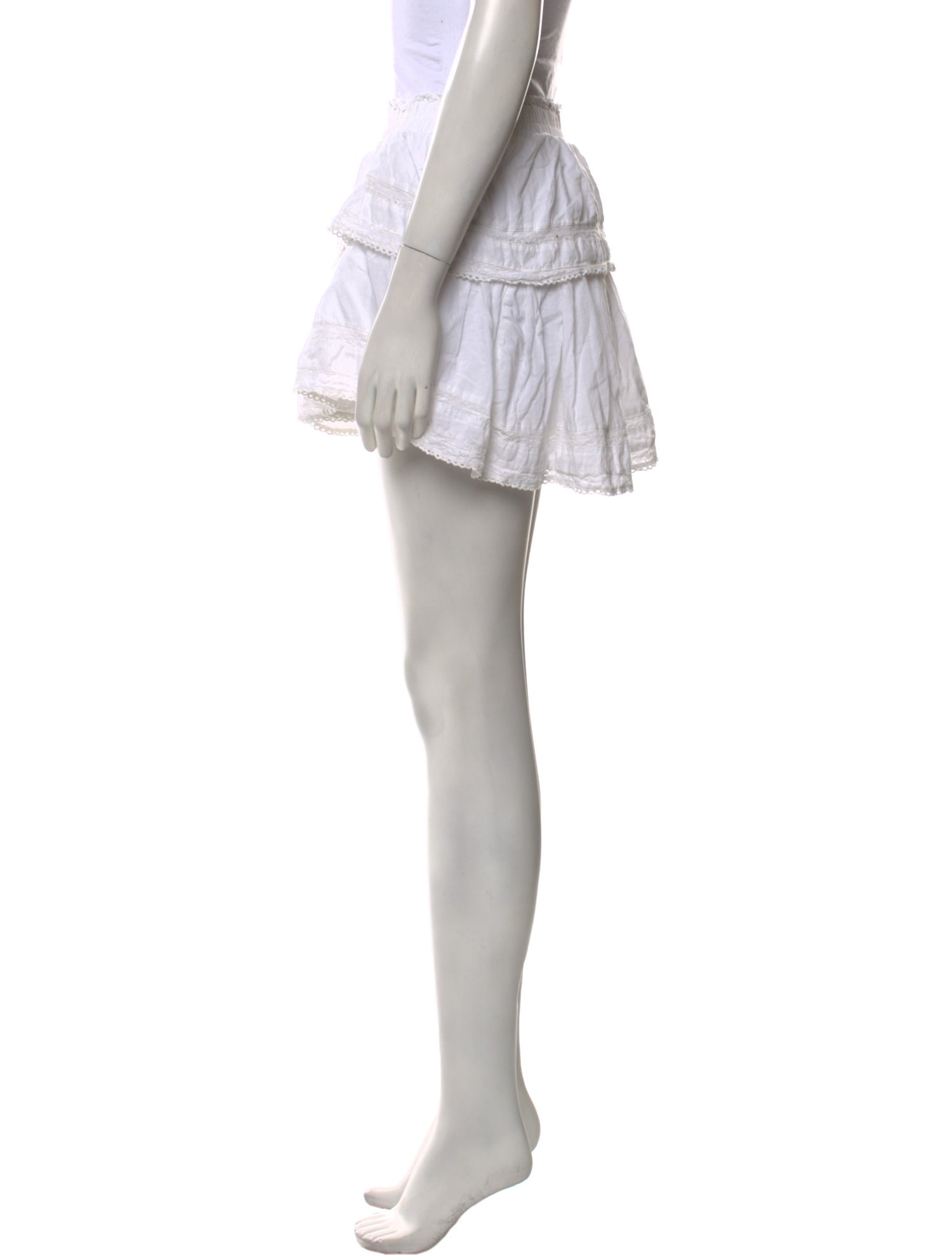 LoveShackFancy Ruffle Embellishment Mini Skirt