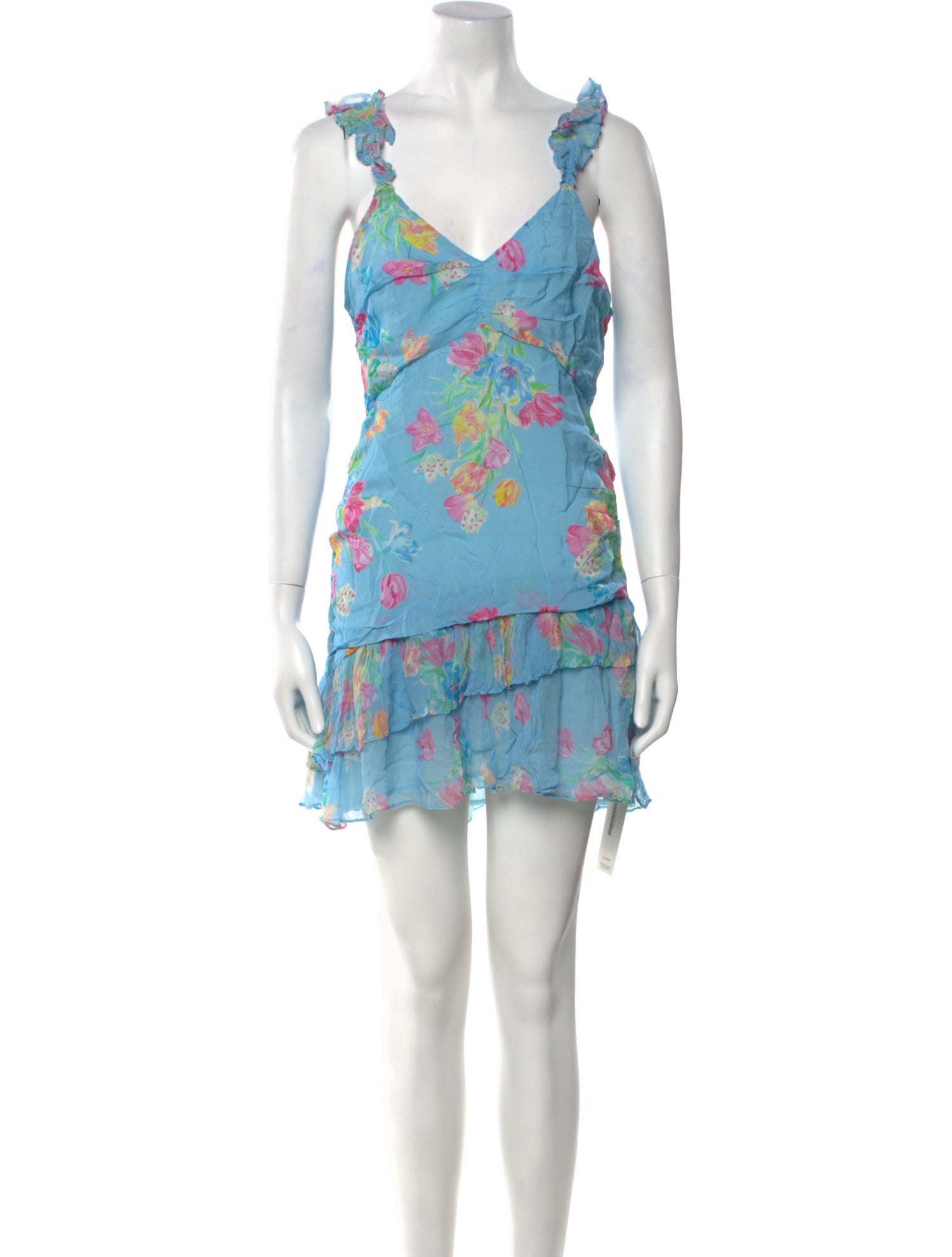 LoveShackFancy Floral Print Mini Dress