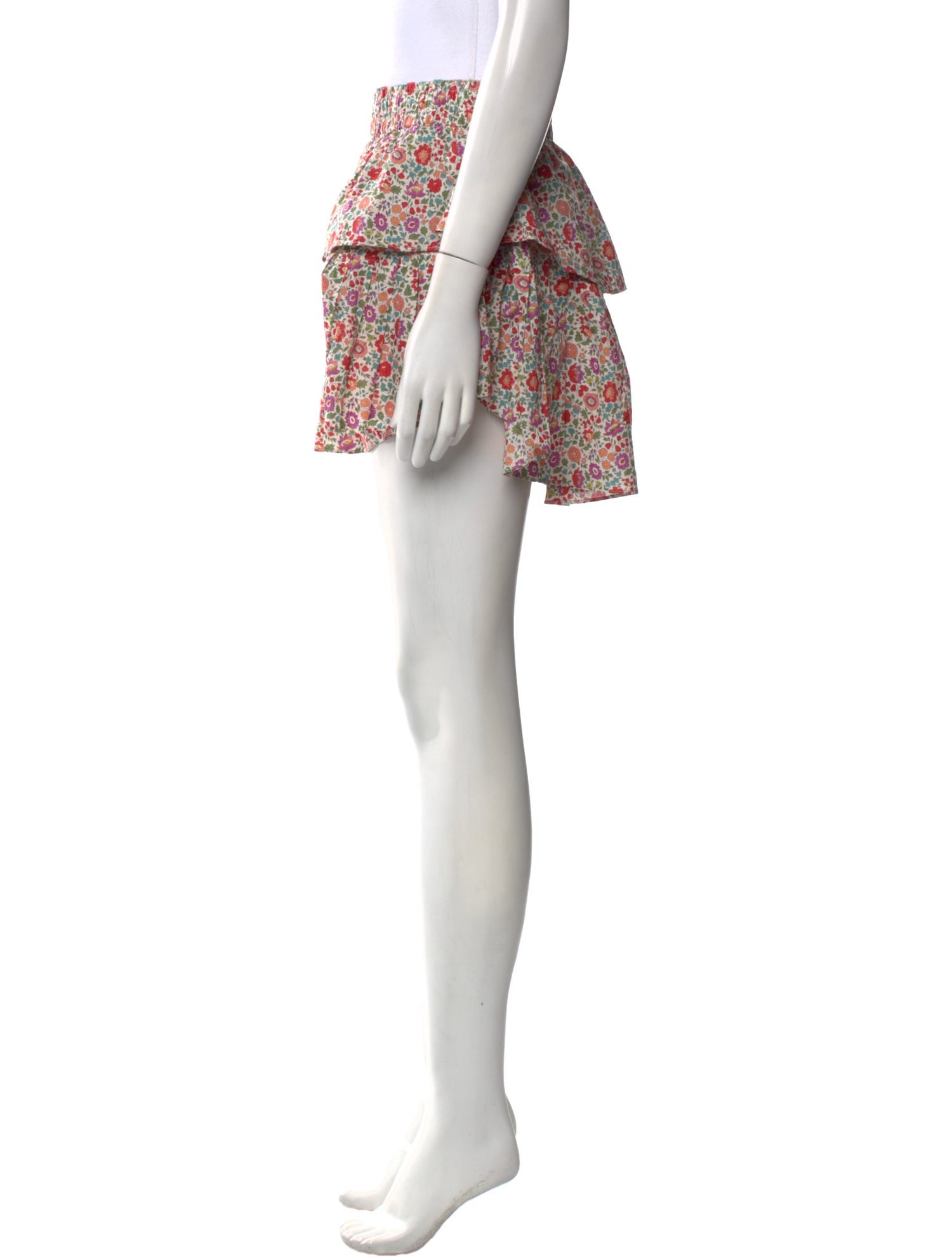 LoveShackFancy Floral Print Mini Skirt