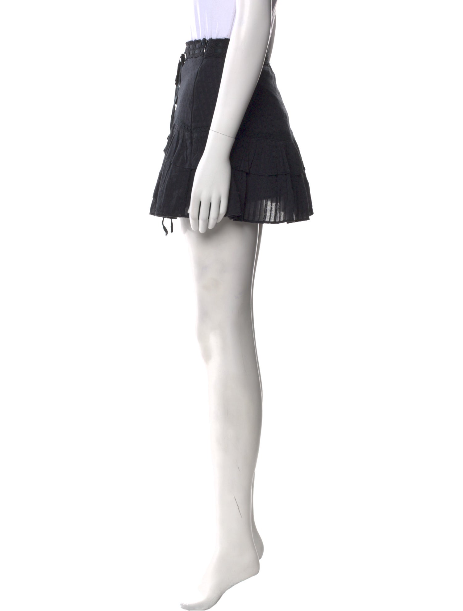 LoveShackFancy Ruffle Embellishment Mini Skirt