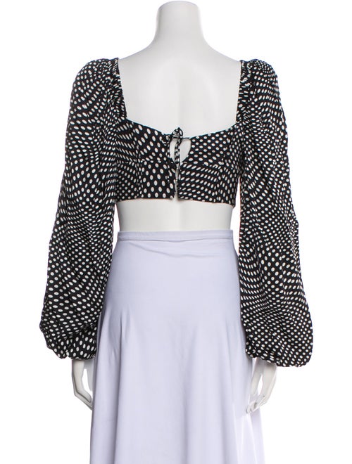 LoveShackFancy Silk Polka Dot Print Crop Top
