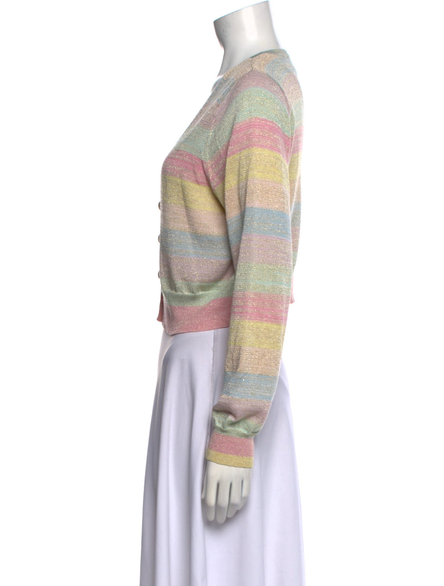 LoveShackFancy Striped V-Neck Sweater