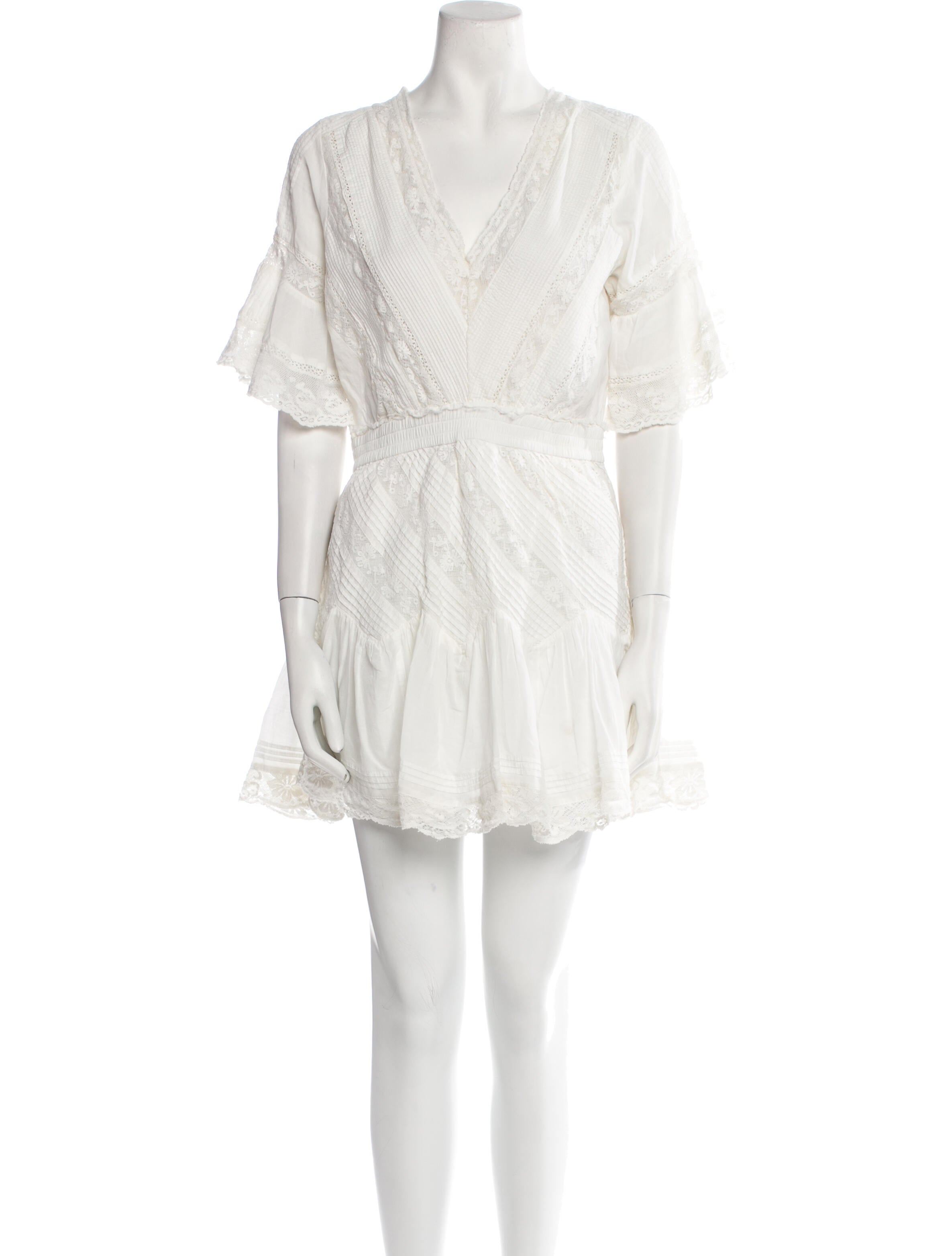 LoveShackFancy V-Neck Mini Dress