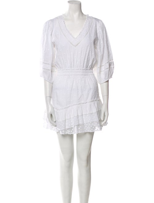 LoveShackFancy V-Neck Mini Dress