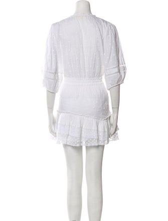 LoveShackFancy V-Neck Mini Dress