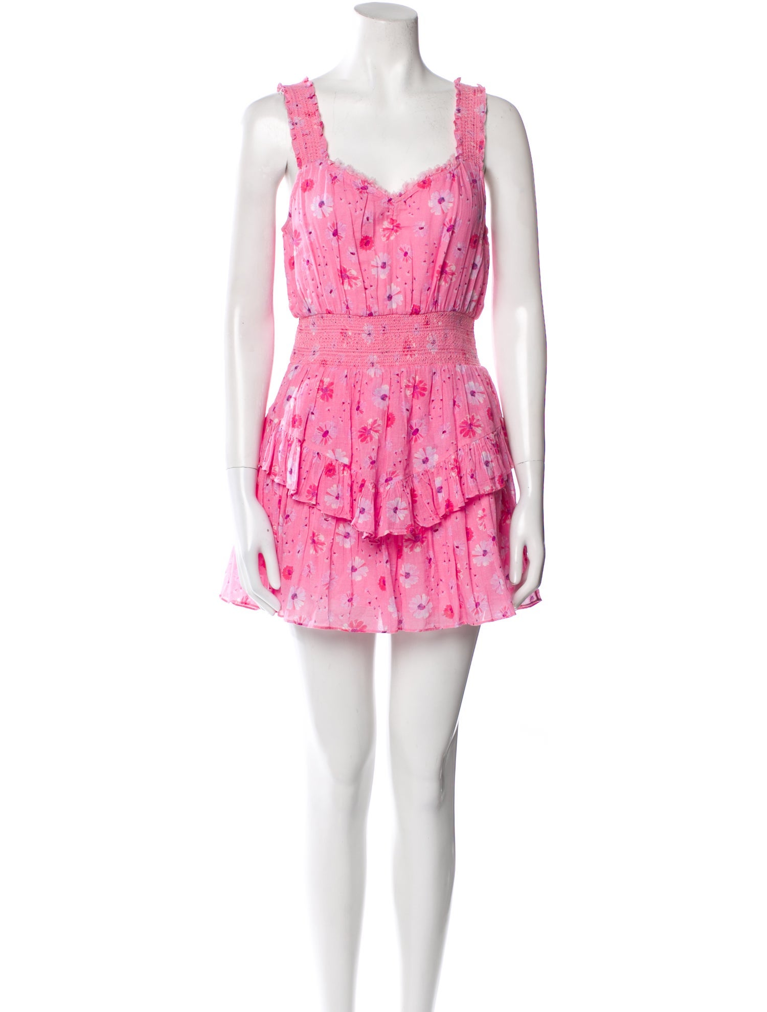 LoveShackFancy Floral Print Mini Dress