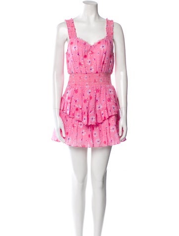 LoveShackFancy Dresses Floral Print Mini Dress S