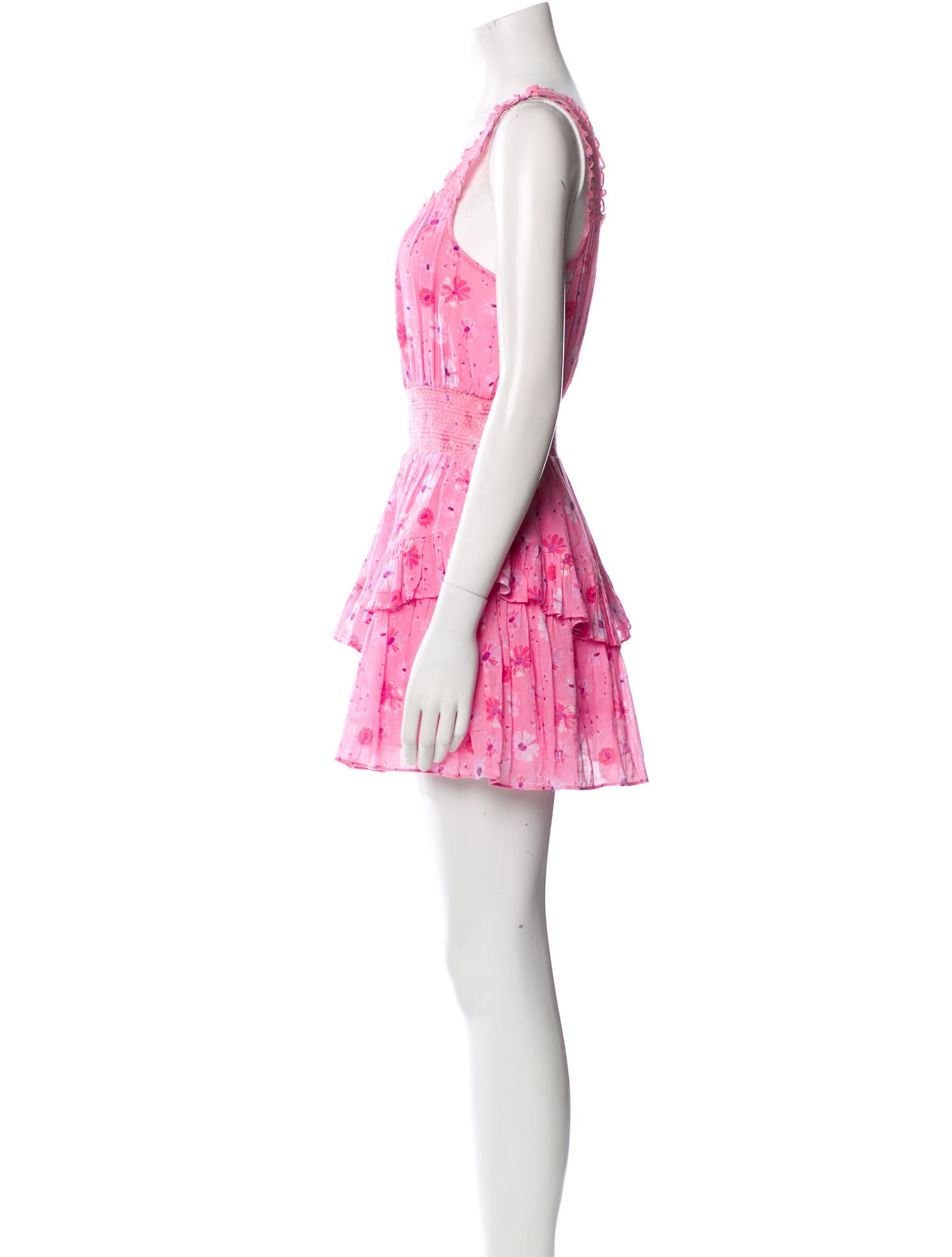 LoveShackFancy Floral Print Mini Dress