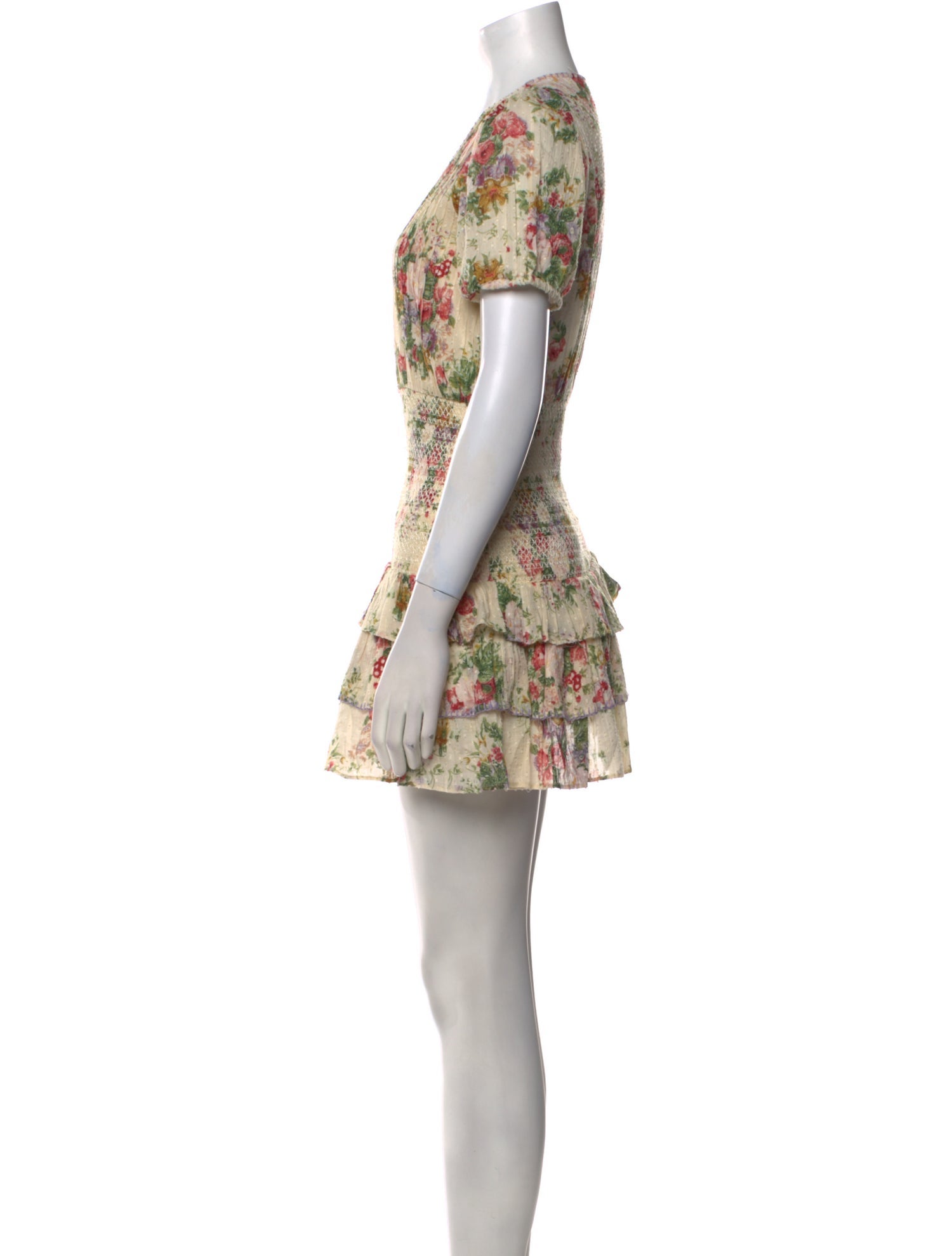 LoveShackFancy Floral Print Mini Dress