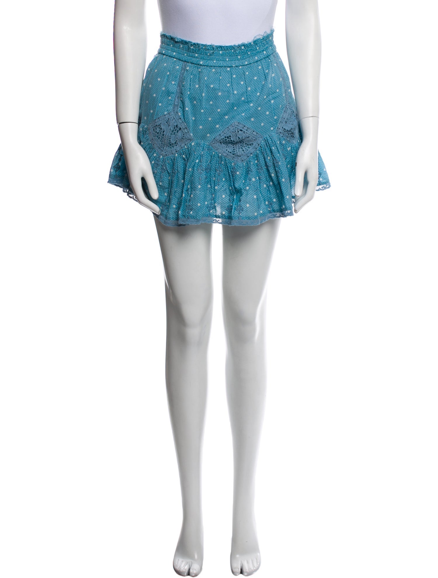 LoveShackFancy Polka Dot Print Mini Skirt