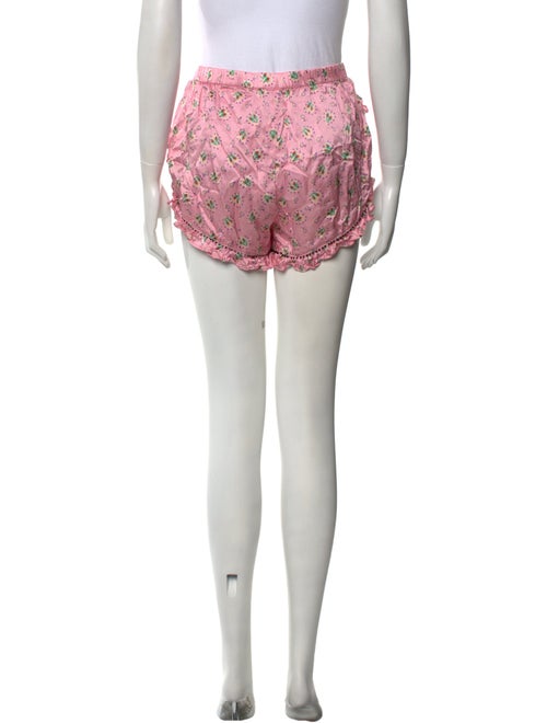 LoveShackFancy Floral Print Mini Shorts