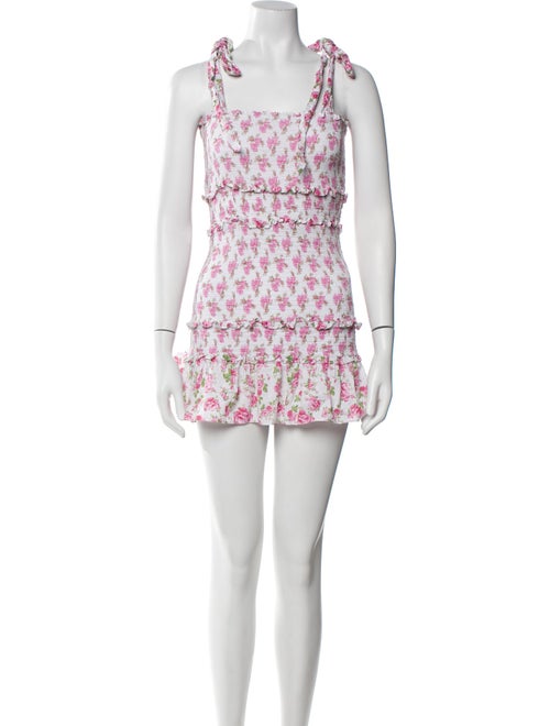LoveShackFancy Floral Print Mini Dress