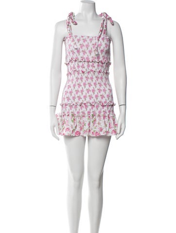 LoveShackFancy Dresses Floral Print Mini Dress XS