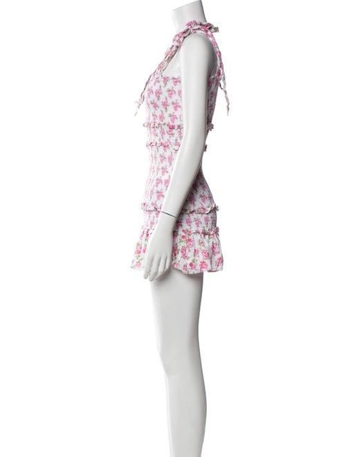 LoveShackFancy Floral Print Mini Dress