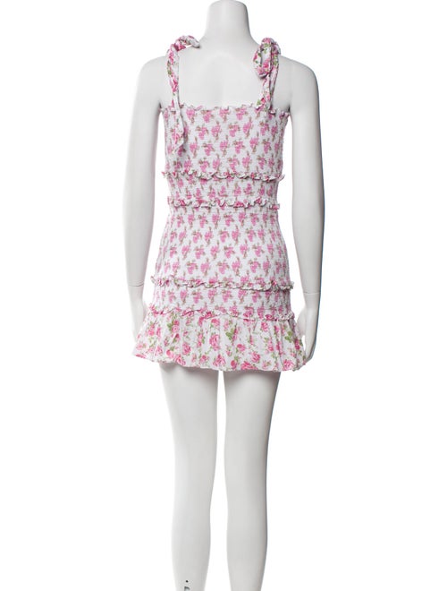 LoveShackFancy Floral Print Mini Dress