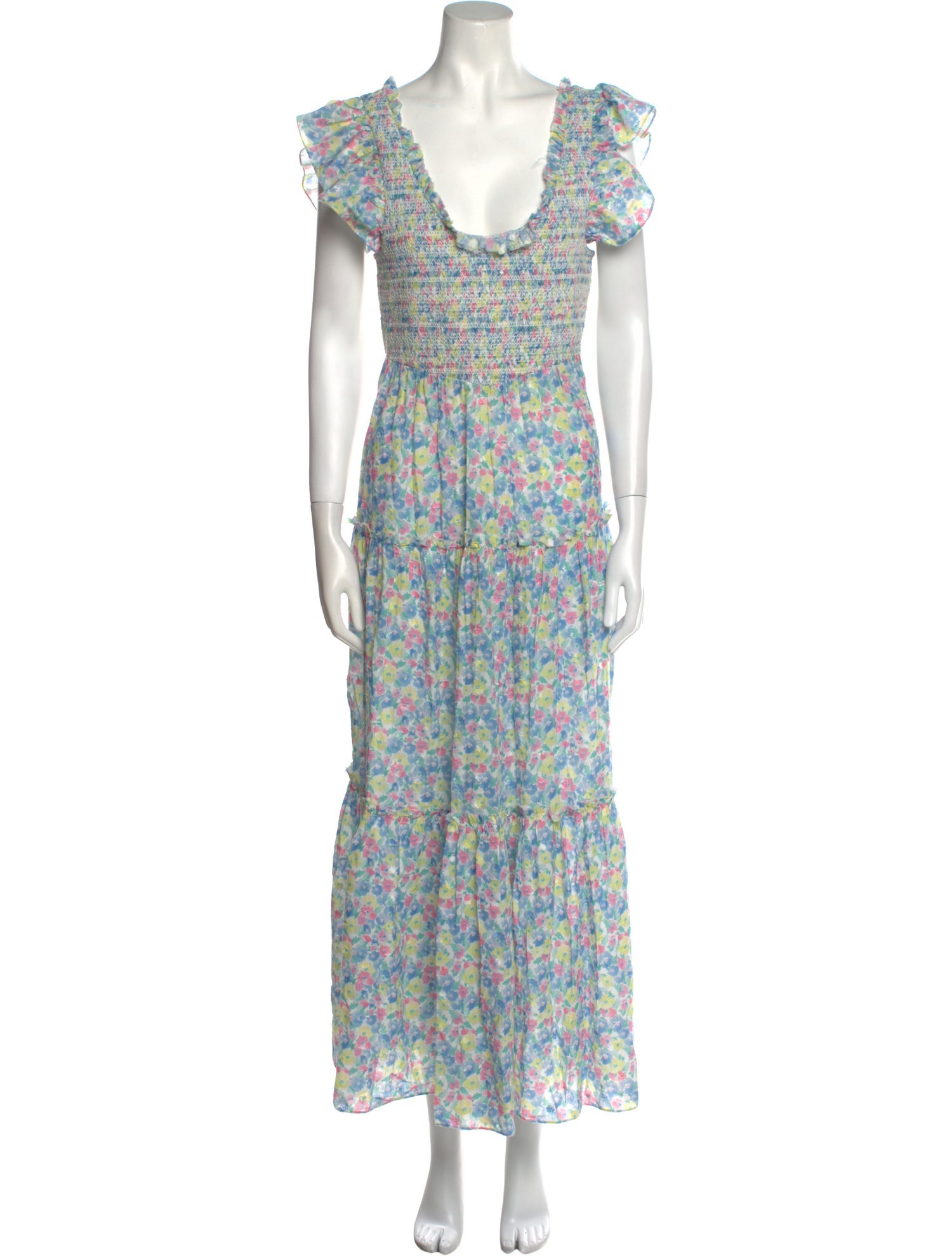 LoveShackFancy Floral Print Long Dress